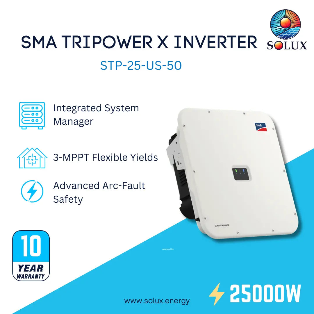 This is an image of SMA Tripower X inverter 25kw, integrated system manager